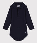 BODY CON COLLETTO A POLO IN COTONE TINTA UNITA PETIT BATEAU