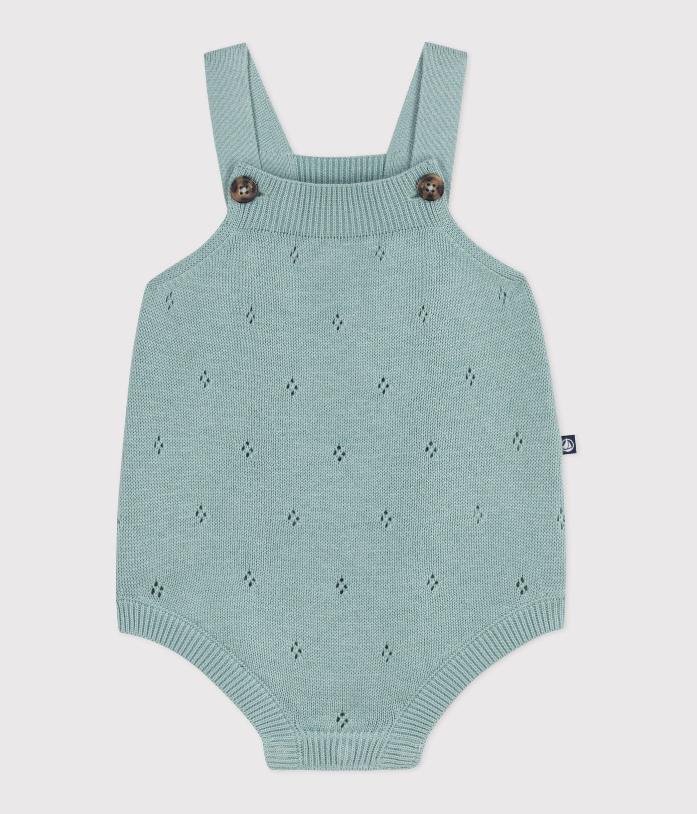 PAGLIACCETTO NEONATO IN MAGLIA A PUNTO LEGACCIO CON SPALLINE PETIT BATEAU