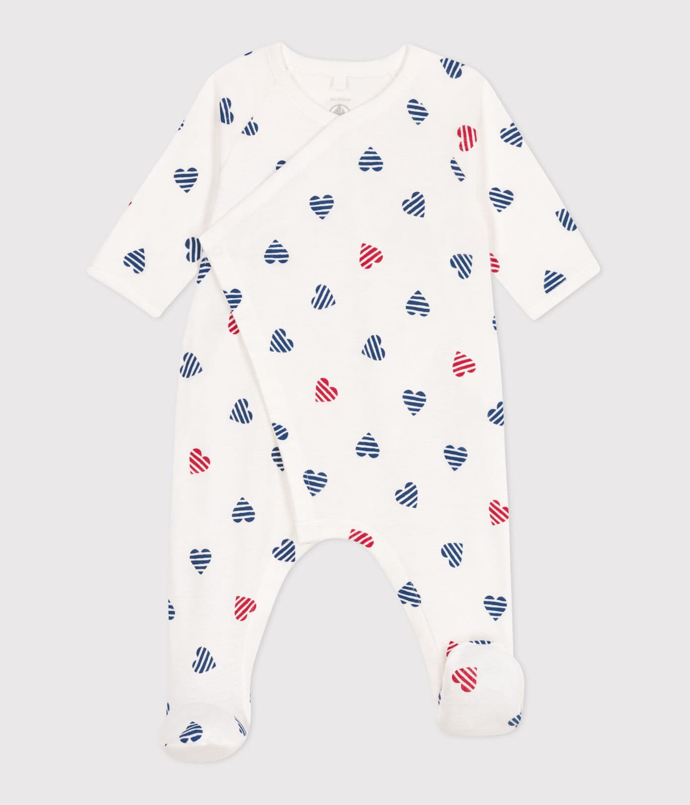 PIGIAMA IN COTONE CON CUORE A RIGHE PETIT BATEAU