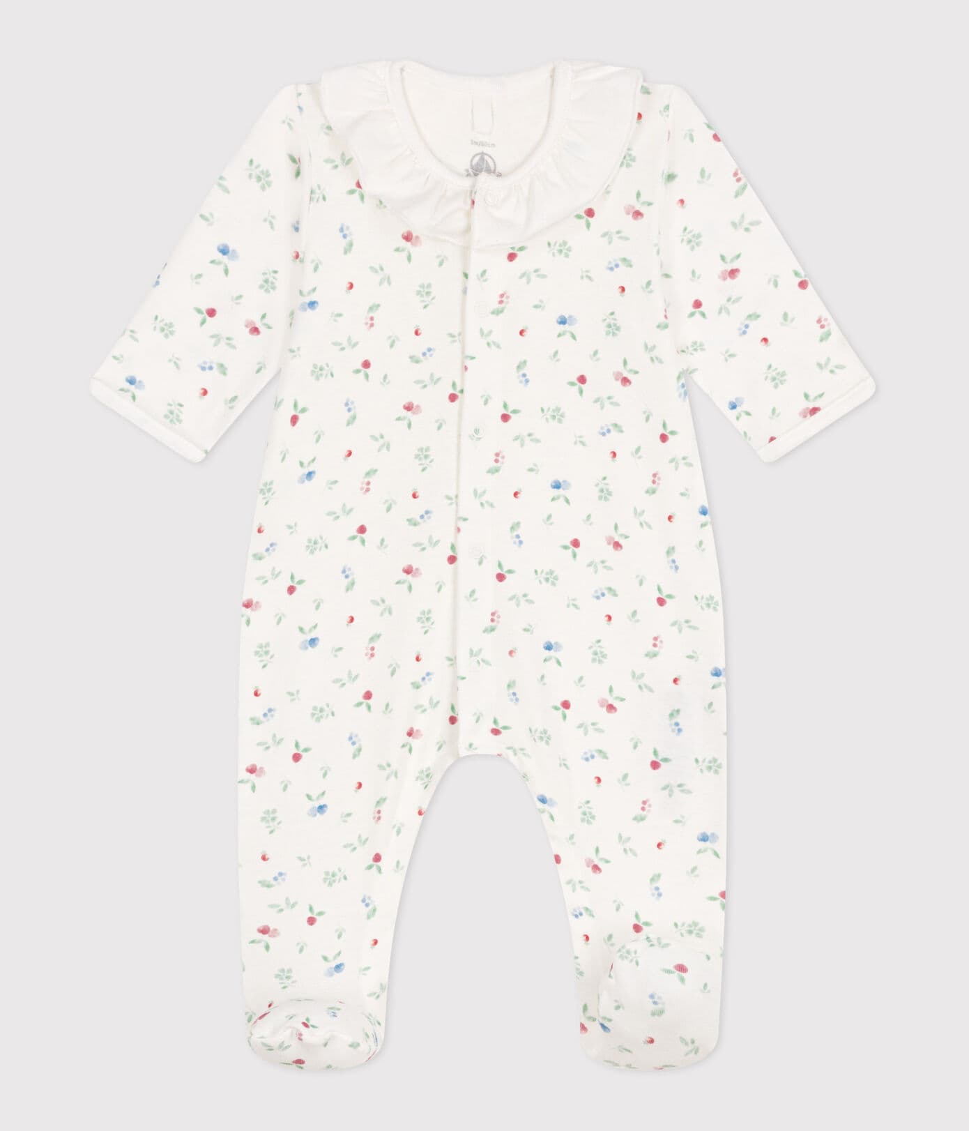 PIGIAMA IN COTONE CON COLLETTO A FIORI PETIT BATEAU