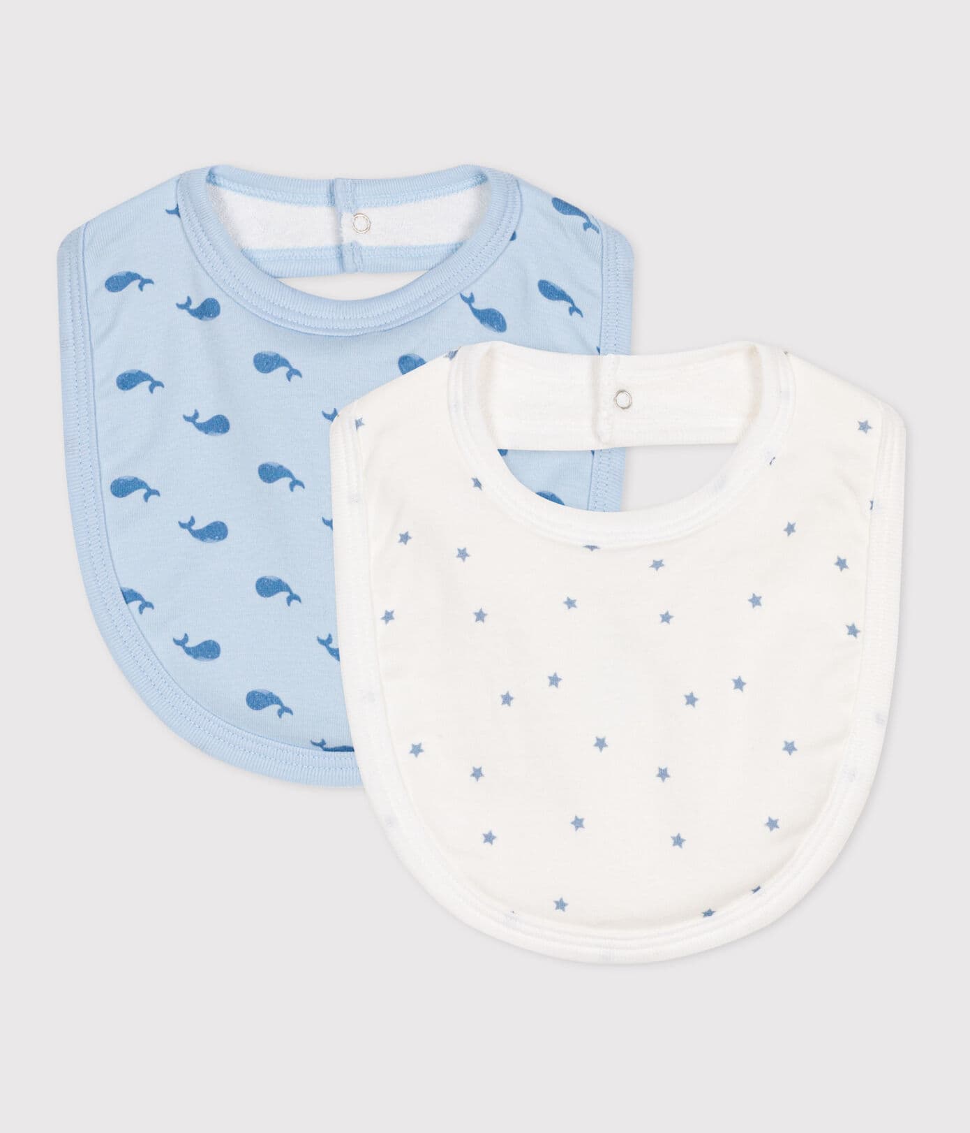 CONFEZIONE DA 2 BAVAGLINI IN COTONE CON STAMPA PETIT BATEAU