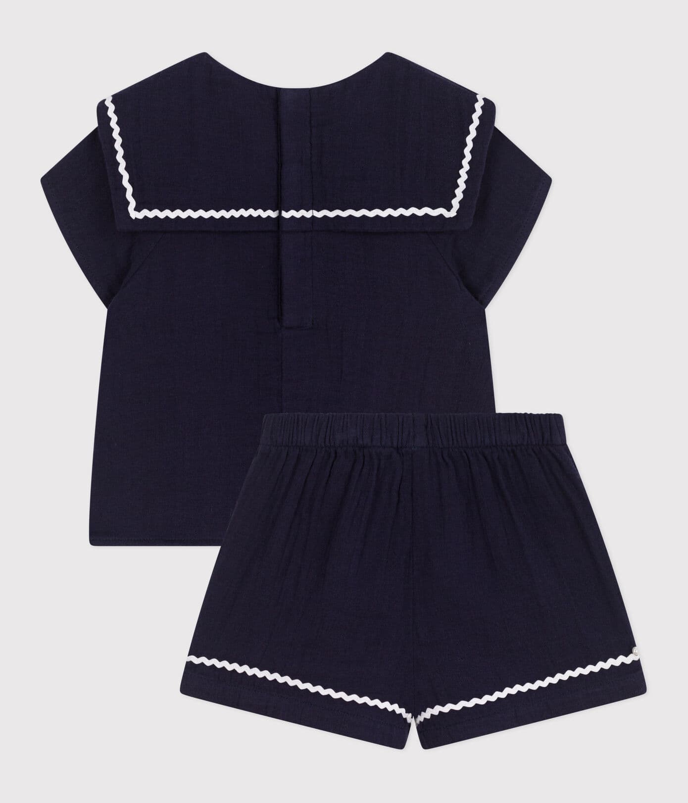 SET NEONATO DUE PEZZI IN COTONE CON DETTAGLI MARINARI PETIT BATEAU
