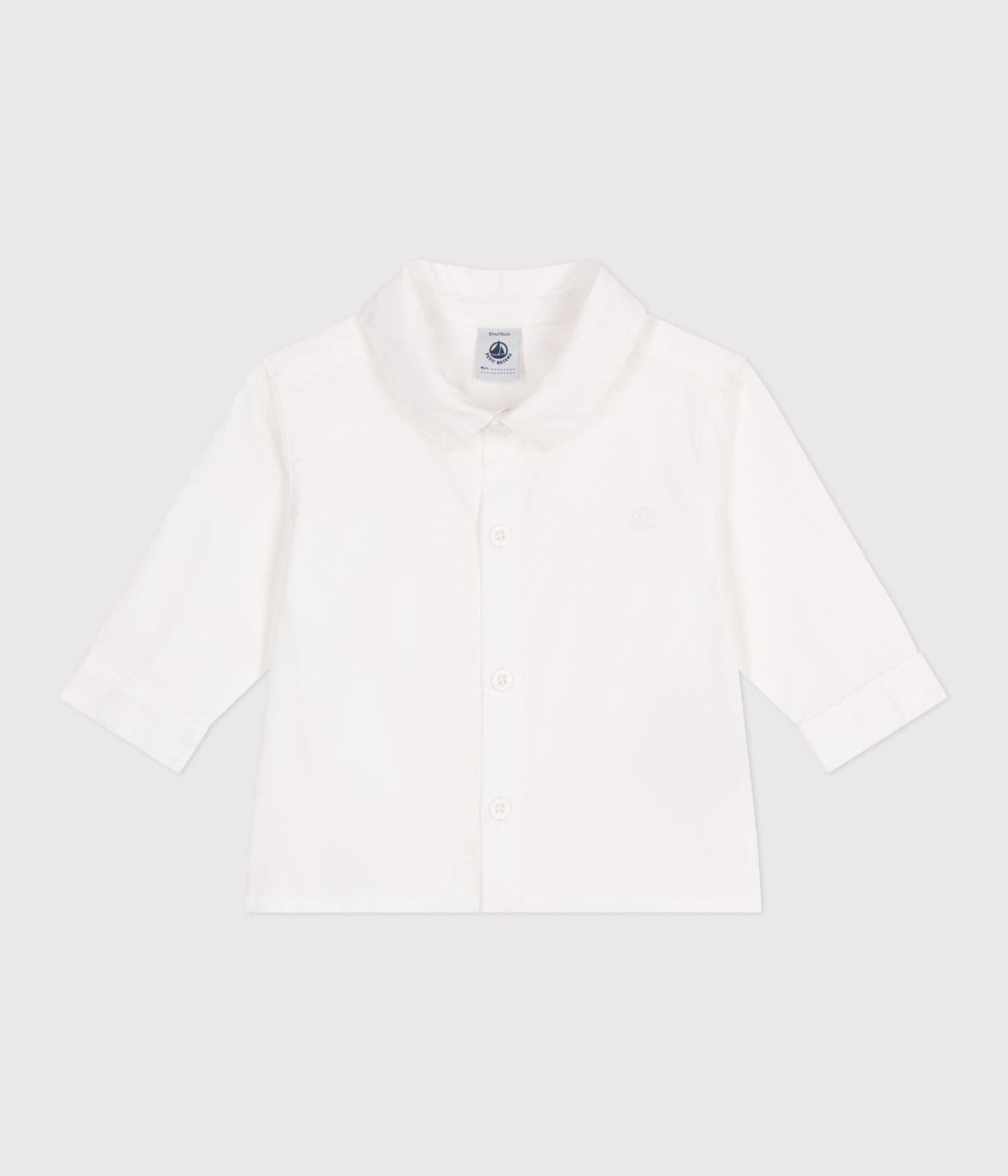 CAMICIA IN COTONE TINTA UNITA PETIT BATEAU