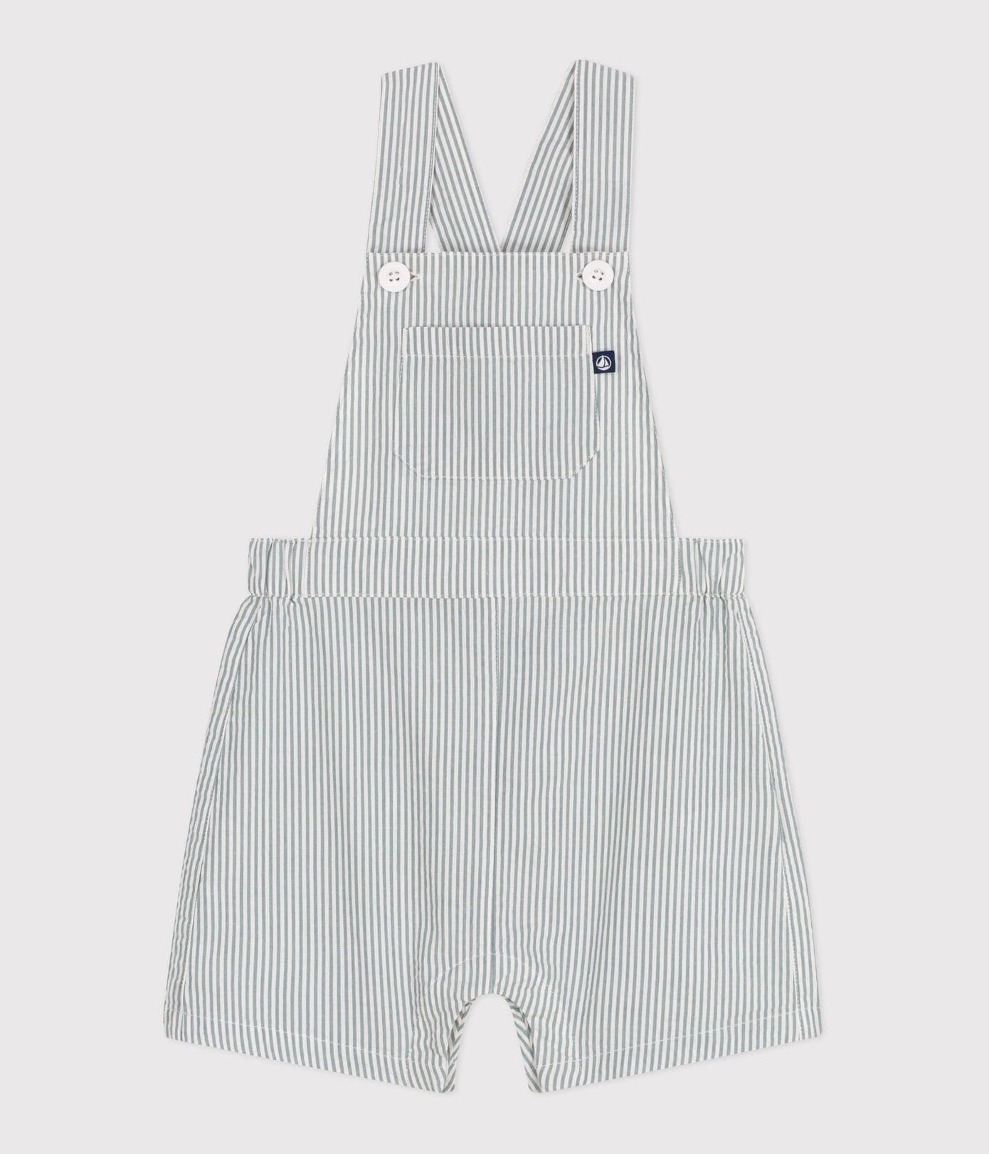 SALOPETTE CORTE IN COTONE A RIGHE PETIT BATEAU