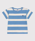 T-SHIRT A MANICHE CORTE IN COTONE A RIGHE NEONATO PETIT BATEAU