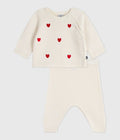 SET 2 PEZZI IN MAGLIA CON CUORI PETIT BATEAU