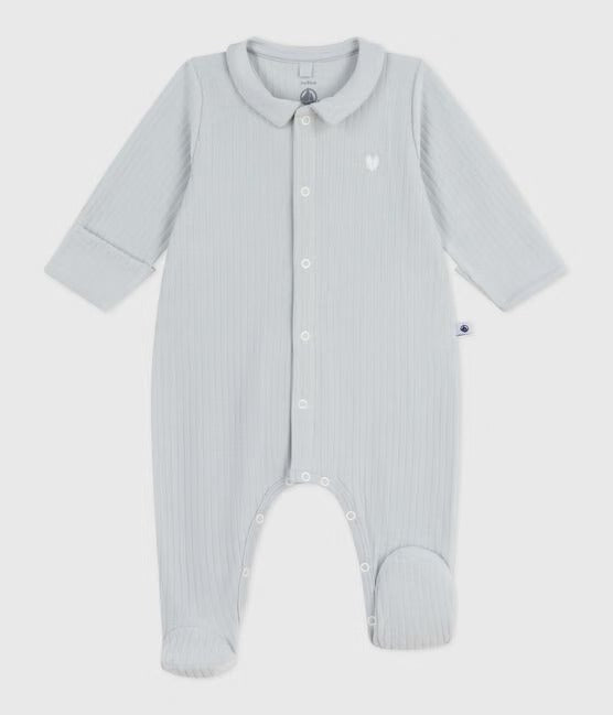 PIGIAMA CON COLLETTO IN CINIGLIA NEONATO PETIT BATEAU