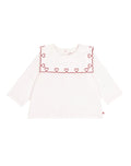 BLUSA A MANICHE LUNGHE CON RICAMO CUORI PETIT BATEAU