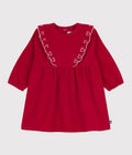 VESTITO IN VELLUTO A COSTE CON VOLANT PETIT BATEAU