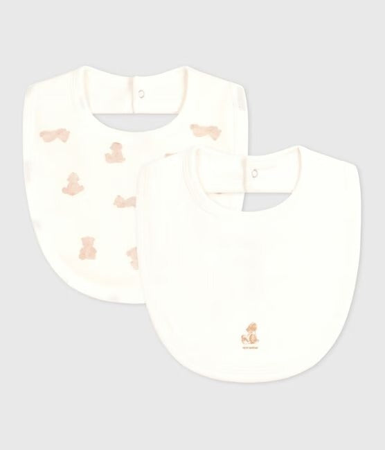 SET 2 BAVAGLINI IN COTONE STAMPA ORSO PETIT BATEAU