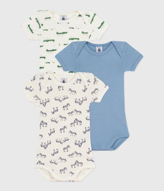 SET 3 BODY MANICHE CORTE STAMPA ANIMALI PETIT BATEAU
