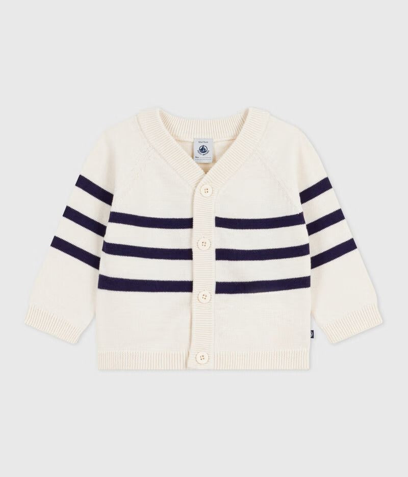 CARDIGAN IN COTONE A RIGHE PETIT BATEAU