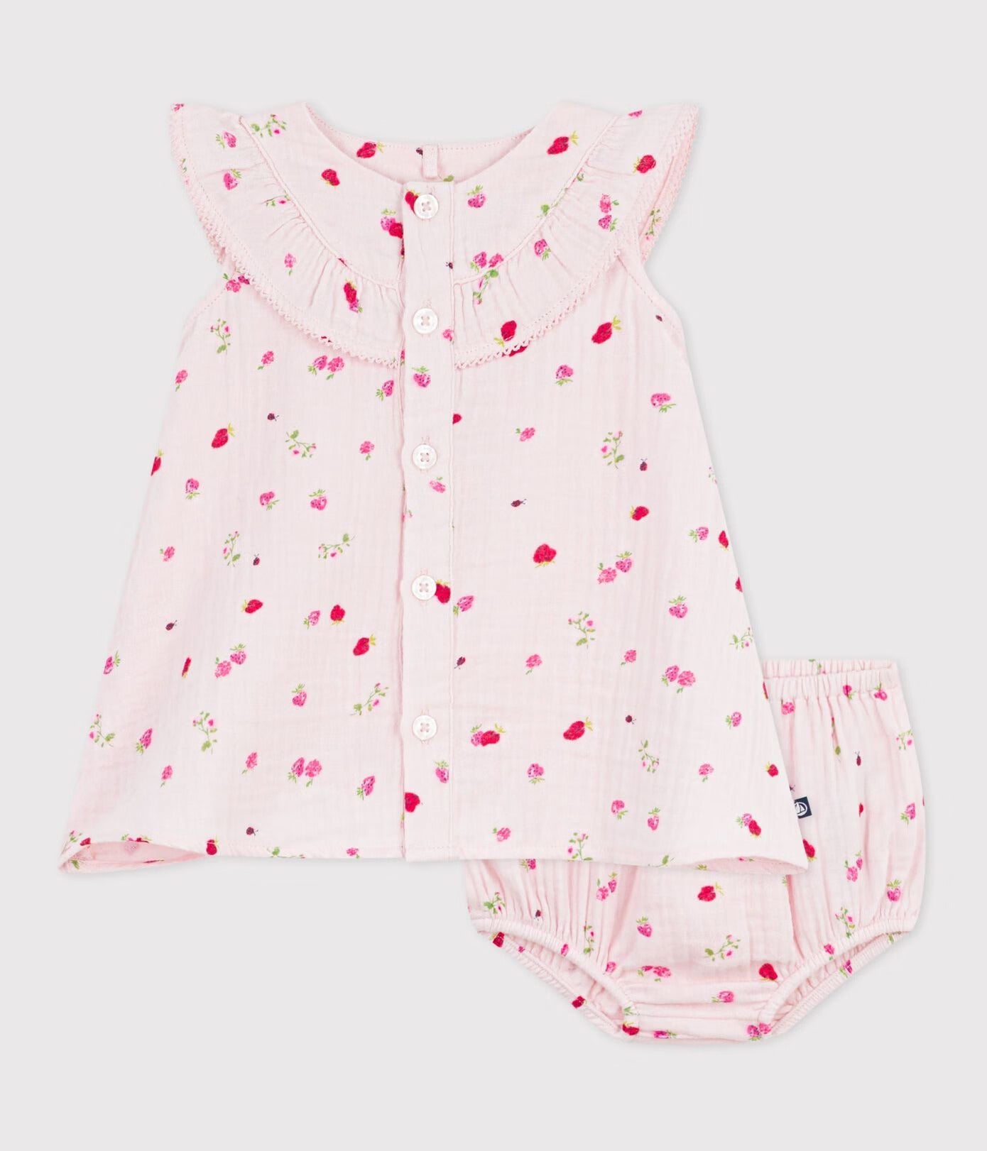 ABITO IN COTONE CON STAMPA FIORI PETIT BATEAU