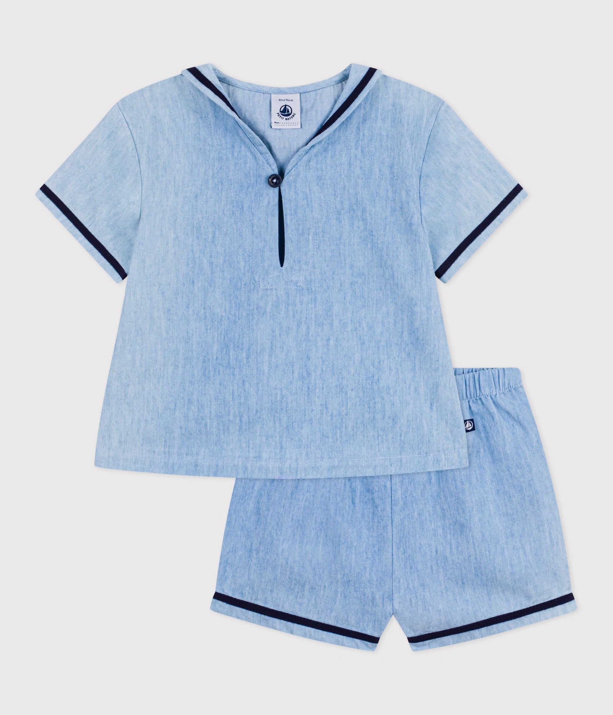 COMPLETO DUE PEZZI IN CHAMBRAY PETIT BATEAU