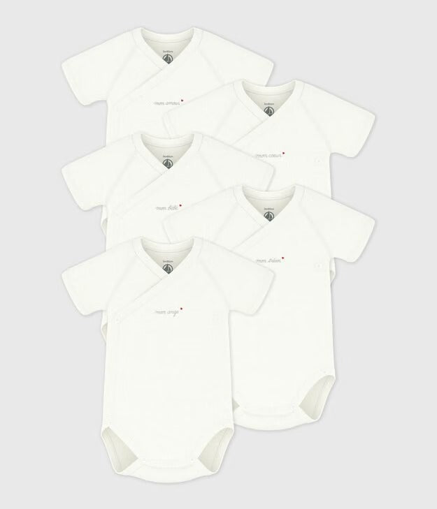 SET DI BODY INCROCIATI A MANICHE CORTE PER NEONATO-A PETIT BATEAU