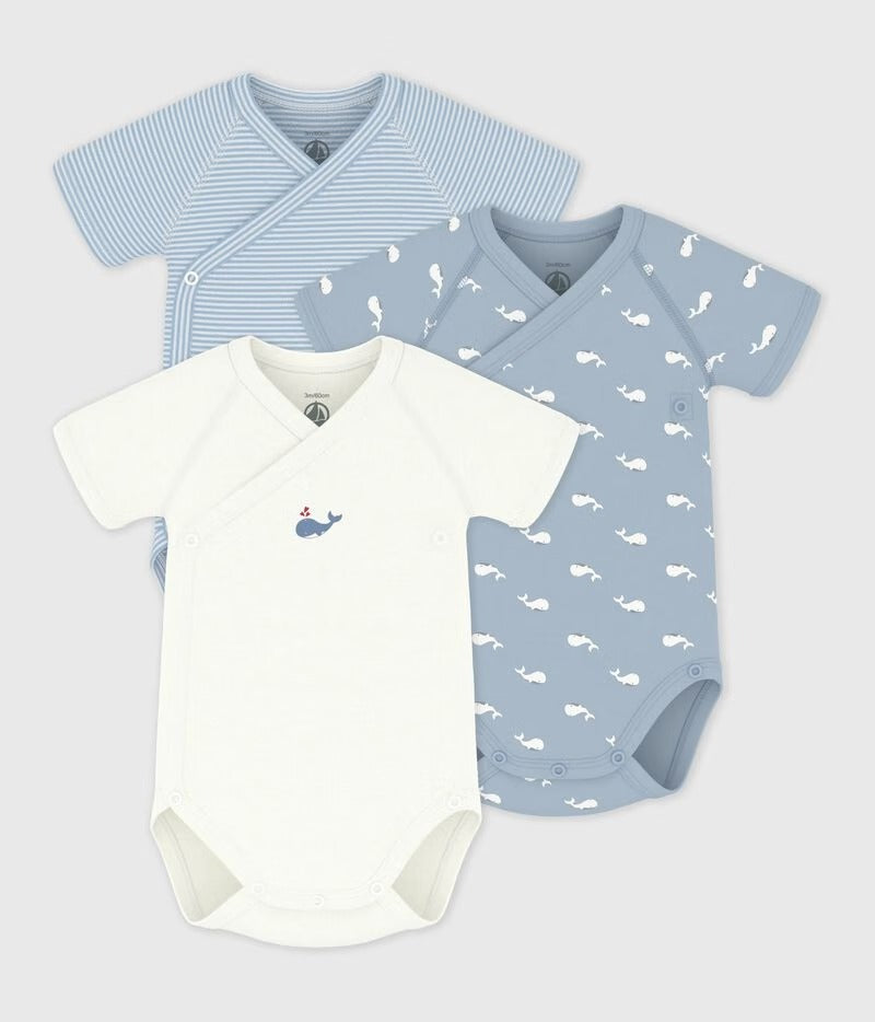 SET BODY INCROCIATI A MANICHE CORTE IN COTONE FANTASIA PETIT BATEAU