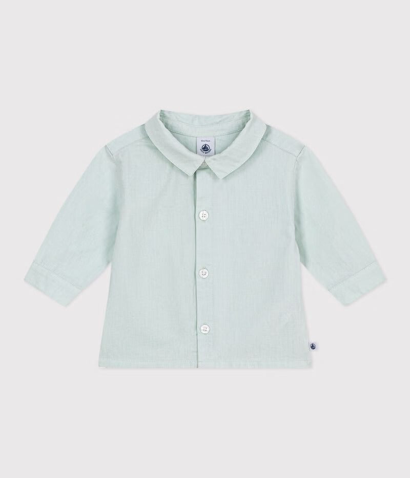 CAMICIA A MANICHE LUNGHE IN MISTO COTONE LINO PETIT BATEAU
