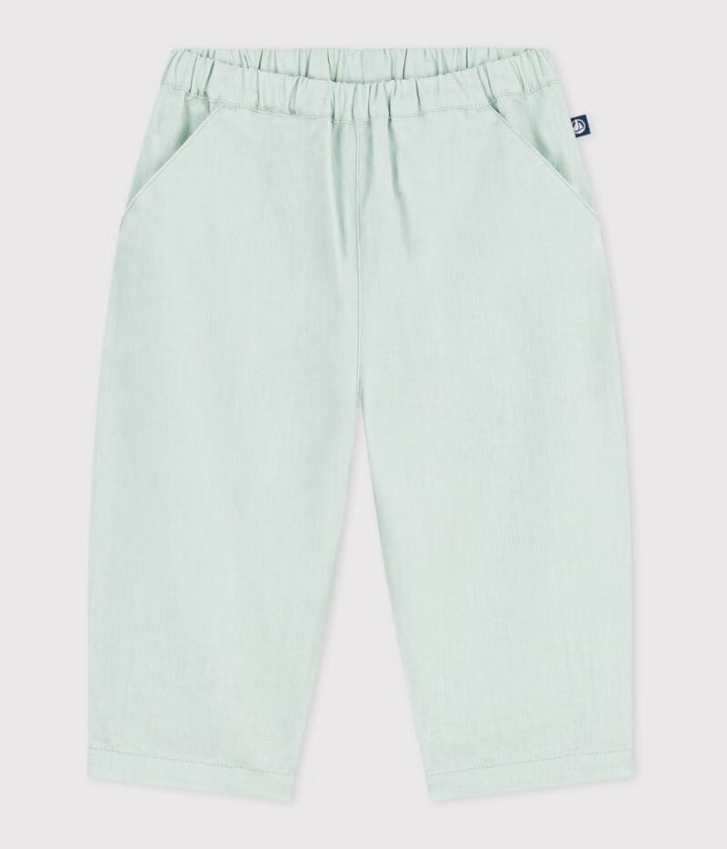 PANTALONE IN COTONE LINO TINTA UNITA PETIT BATEAU