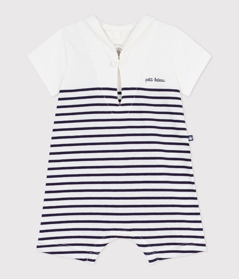 TUTINA CORTA IN COTONE A RIGHE PETIT BATEAU