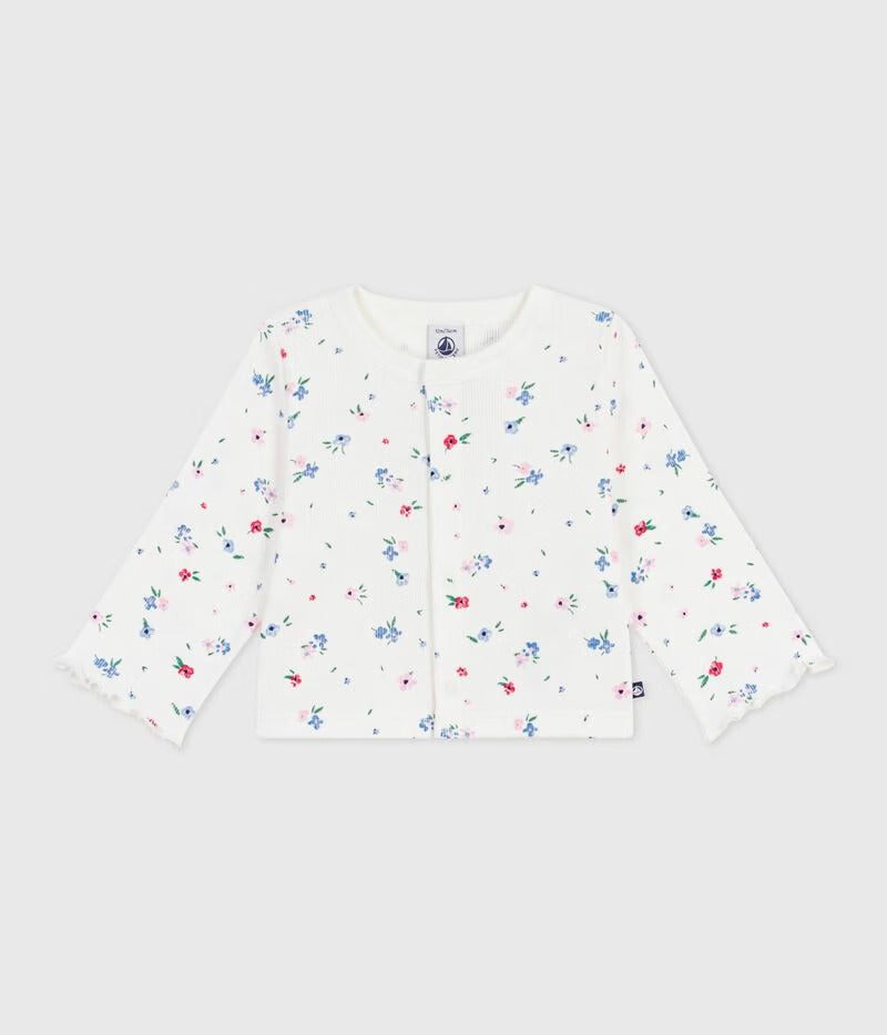 CARDIGAN IN COTONE CON STAMPA A CUORI PETIT BATEAU
