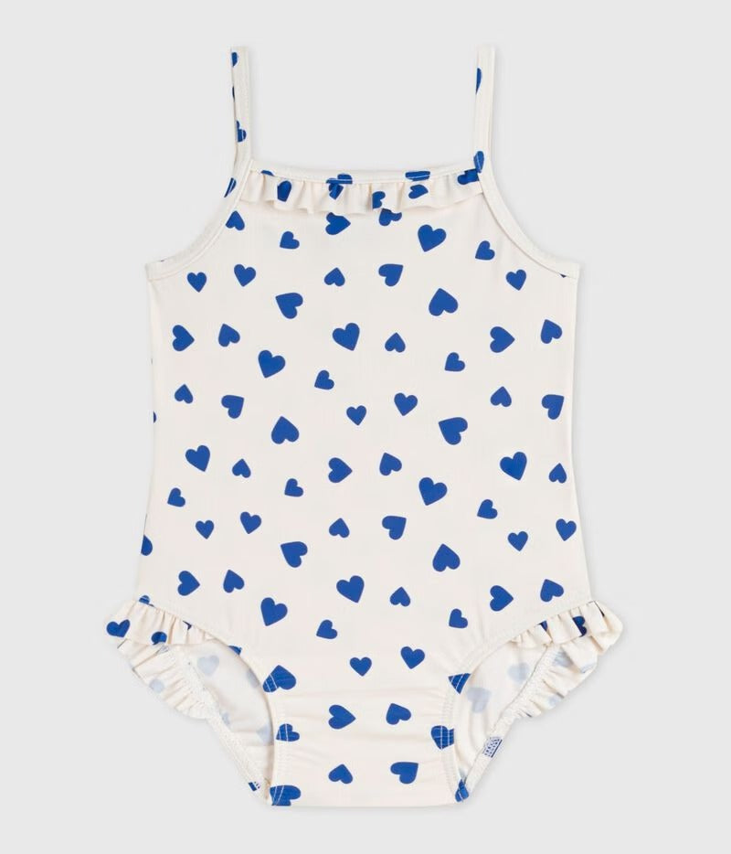 COSTUME DA BAGNO INTERO CON STAMPA A CUORI PETIT BATEAU