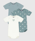 SET DI BODY A MANICHE CORTE IN COTONE CON CUORE PETIT BATEAU