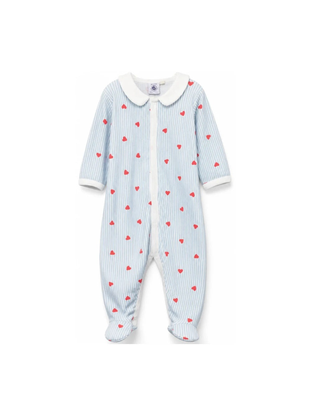 TUTINA PER NEONATI CON DESIGN A RIGHE E STAMPA A CUORI PETIT BATEAU