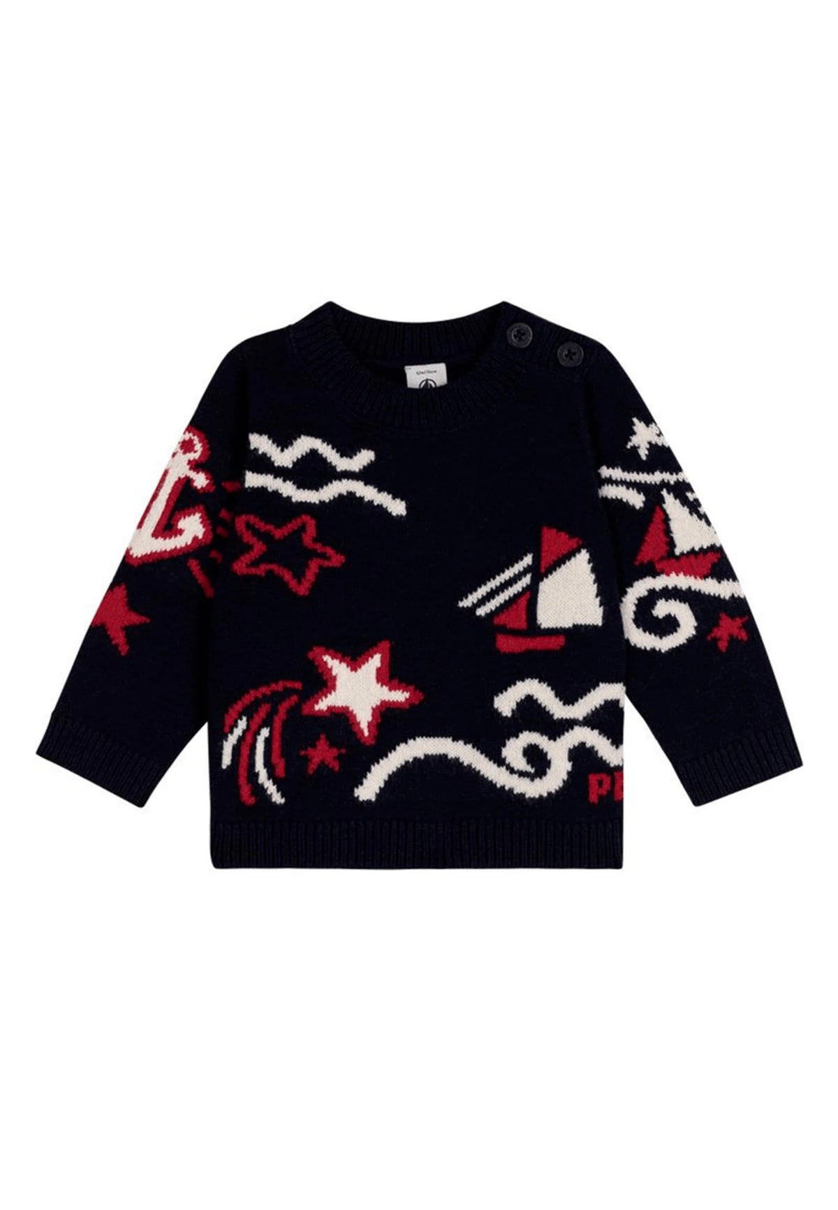 MAGLIONCINO GIROCOLLO PER NEONATI FANTASIA STILE MARINO PETIT BATEAU