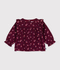 BLUSA MANICHE LUNGHE IN VELLUTO CON STAMPA A FIORI PETIT BATEAU