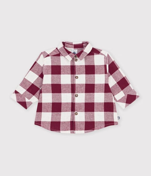 CAMICIA IN FLANELLA A QUADRI NEONATO PETIT BATEAU