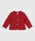 CARDIGAN IN COTONE CON MOTIVO A CUORI NEONATA PETIT BATEAU