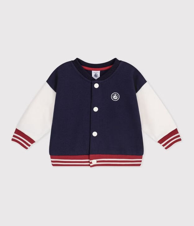 FELPA BICOLORE IN COTONE PER NEONATI PETIT BATEAU