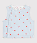CARDIGAN SENZA MANICHE DOUBLE FACE IN COTONE CON STAMPA A CUORI PETIT BATEAU