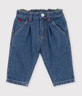 PANTALONI IN DENIM TINTA UNITA CON CUORE RICAMATO PETIT BATEAU
