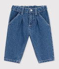 PANTALONI IN DENIM TINTA UNITA NEONATO PETIT BATEAU