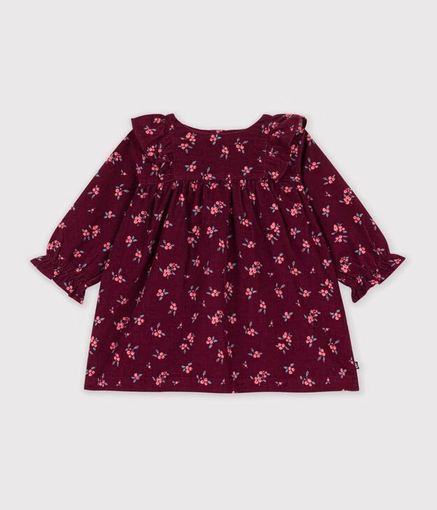 ABITO MANICHE LUNGHE IN VELLUTO CON STAMPA PETIT BATEAU