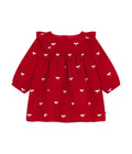 VESTITINO A MANICHE LUNGHE IN VELLUTO A COSTE CON RICAMO A FIOCCO PETIT BATEAU