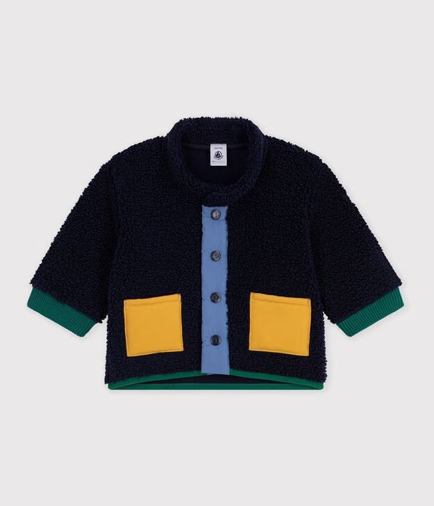 CAPPOTTINO IMBOTTITO IN SHERPA TINTA UNITA NEONATO PETIT BATEAU