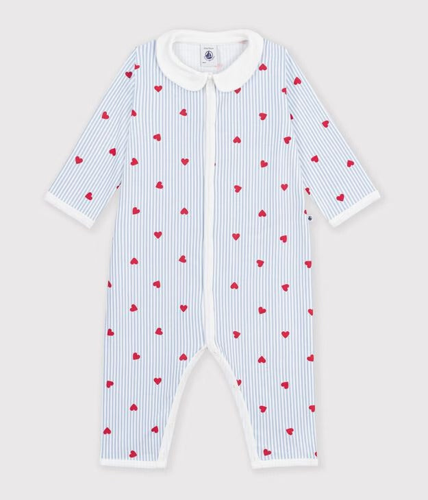 TUTINA PER NEONATI IN COTONE CON STAMPA A CUORI NEONATO PETIT BATEAU