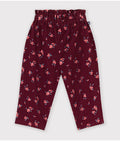 PANTALONI DA NEONATO-A IN VELLUTO A COSTE CON STAMPA FLOREALE PETIT BATEAU