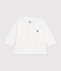 POLO A MANICHE LUNGHE IN COTONE TINTA UNITA NEONATO PETIT BATEAU