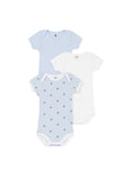 SET 3 BODY PER NEONATI A RIGHE CON STAMPA GRAFICA PETIT BATEAU