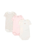 SET 3 BODY PER NEONATI A RIGHE CON STAMPA FLOREALE PETIT BATEAU