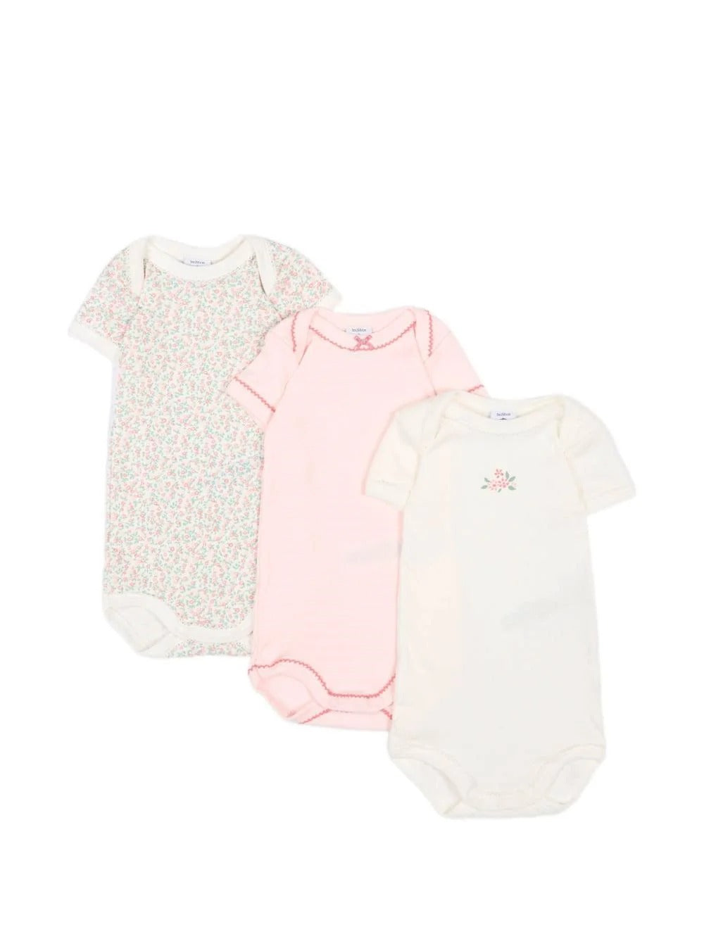 SET 3 BODY PER NEONATI A RIGHE CON STAMPA FLOREALE PETIT BATEAU