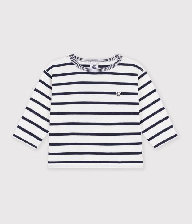 T-SHIRT MANICHE LUNGHE A RIGHE NEONATO PETIT BATEAU