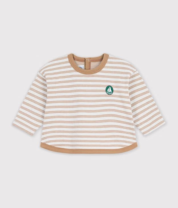 T-SHIRT MANICHE LUNGHE A RIGHE NEONATO PETIT BATEAU