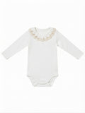 BODY MANICA LUNGA CON COLLETTO SMERLATO TRAFORATO PETIT BATEAU