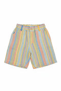 BERMUDA IN LINO A RIGHE MULTICOLOR MIMU'