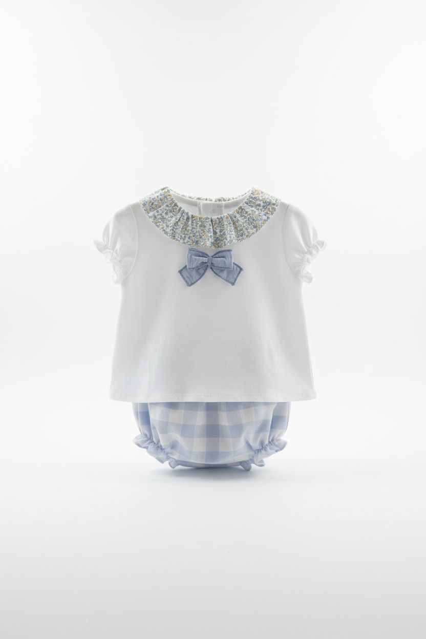 COMPLETO IN COTONE CON FIOCCO MICOLINO