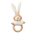 CONIGLIETTO CON SONAGLIO E DENTIERA IN LEGNO WOOLY ORGANIC